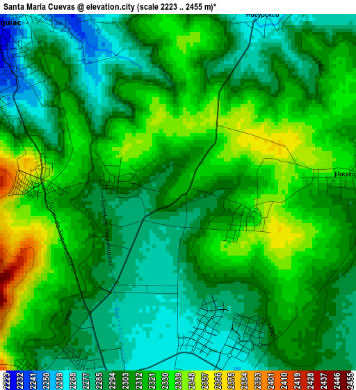 Santa María Cuevas elevation map