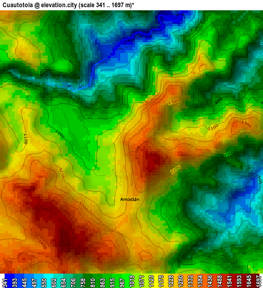 Cuautotola elevation map