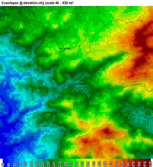 Cuautepec elevation map