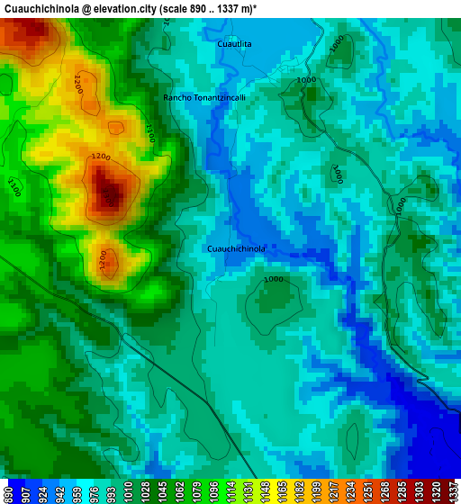 Cuauchichinola elevation map