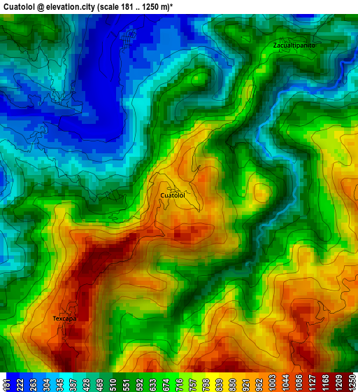 Cuatolol elevation map