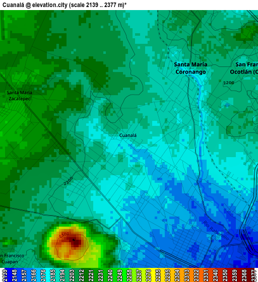 Cuanalá elevation map