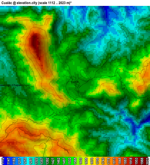 Cualác elevation map