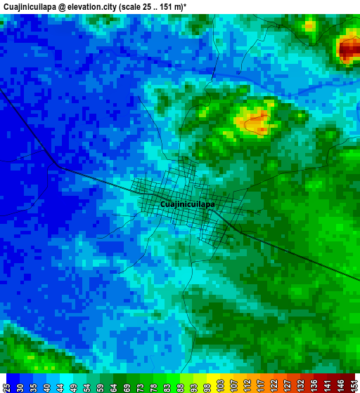 Cuajinicuilapa elevation map