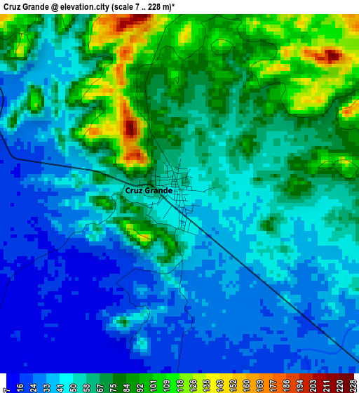 Cruz Grande elevation map