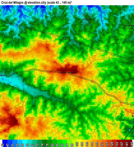 Cruz del Milagro elevation map