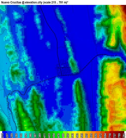 Nuevo Crucitas elevation map