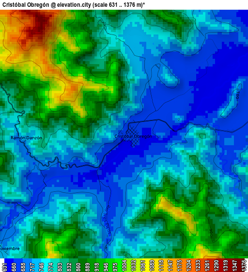 Cristóbal Obregón elevation map