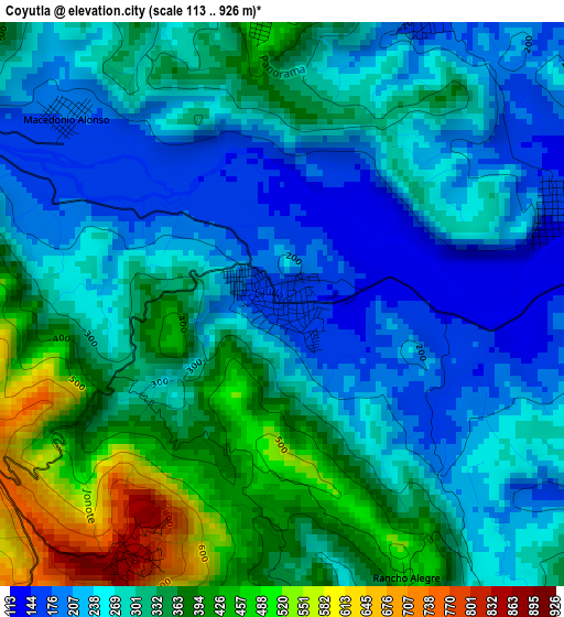 Coyutla elevation map