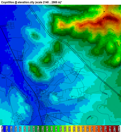 Coyotillos elevation map