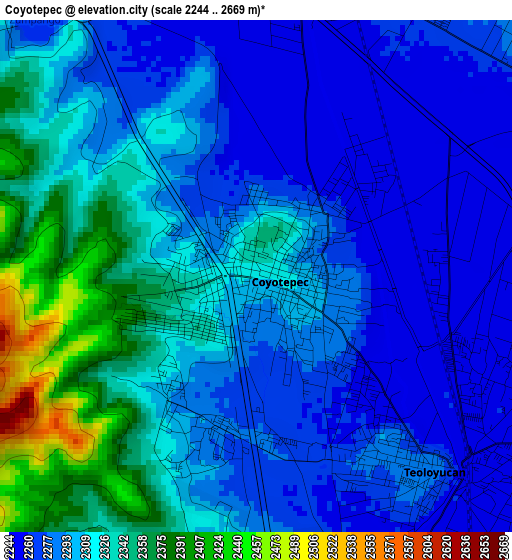 Coyotepec elevation map