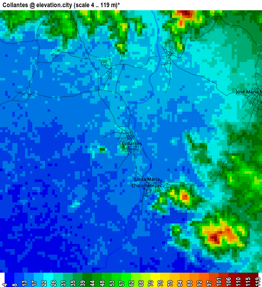 Collantes elevation map