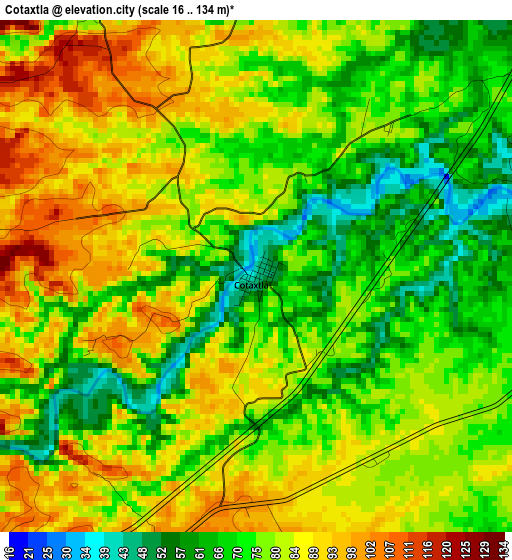 Cotaxtla elevation map