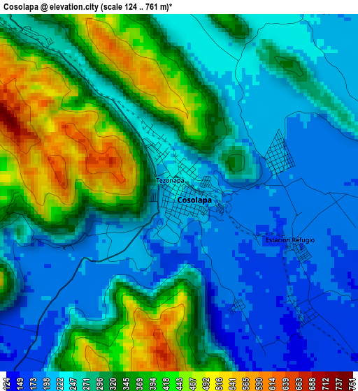 Cosolapa elevation map