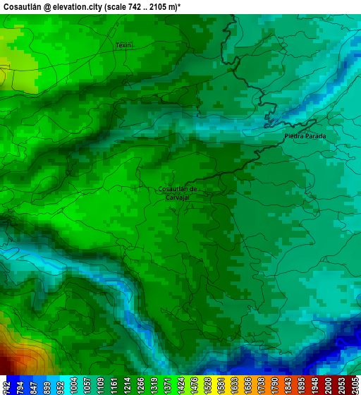 Cosautlán elevation map