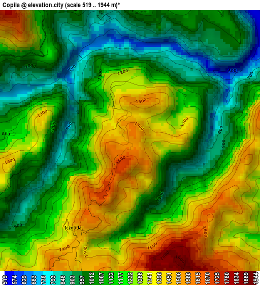 Copila elevation map