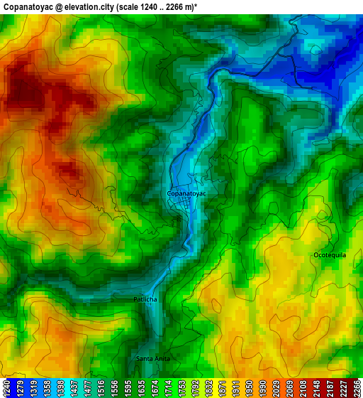 Copanatoyac elevation map