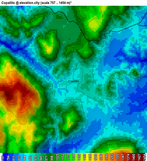 Copalillo elevation map