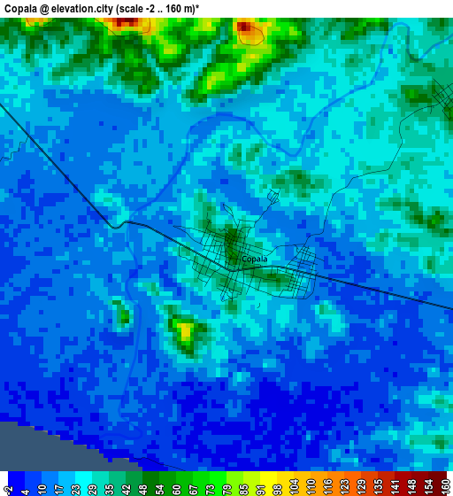 Copala elevation map