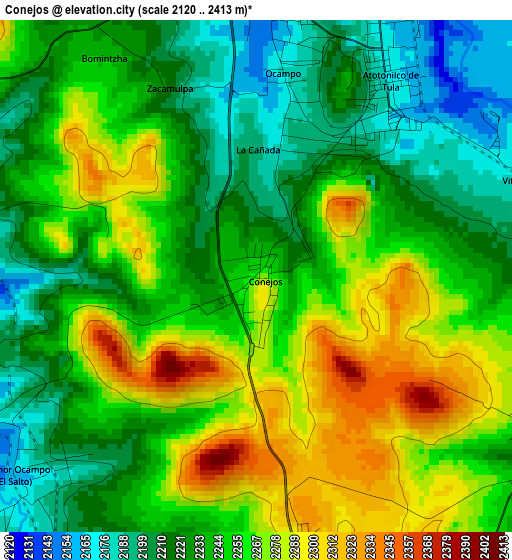 Conejos elevation map