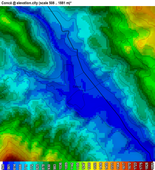 Concá elevation map