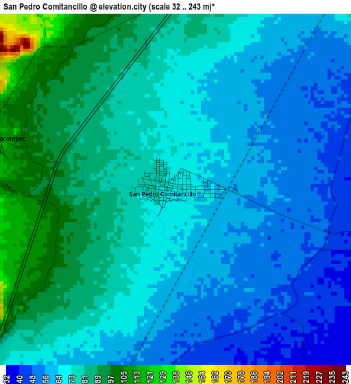 San Pedro Comitancillo elevation map