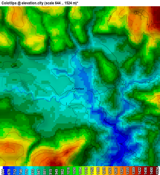 Colotlipa elevation map