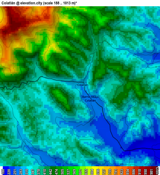 Colatlán elevation map