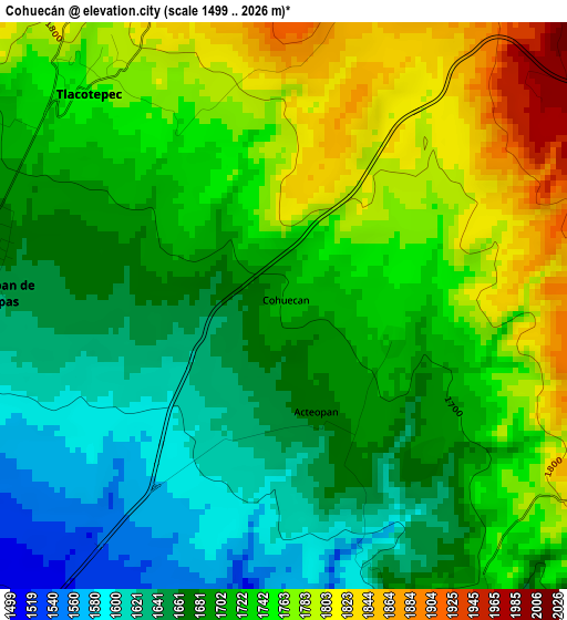 Cohuecán elevation map