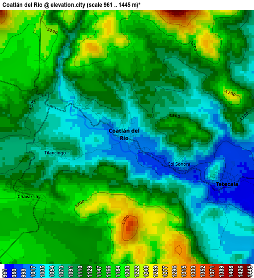 Coatlán del Río elevation map