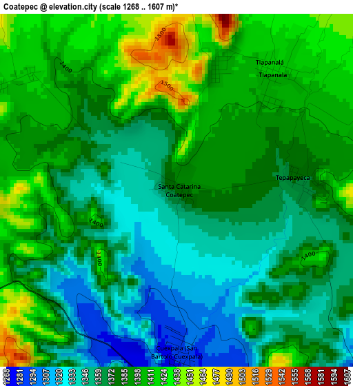 Coatepec elevation map