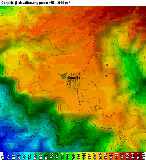 Coapilla elevation map