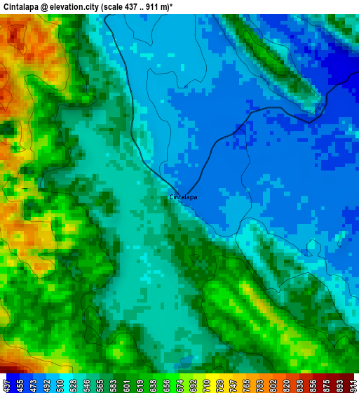 Cintalapa elevation map