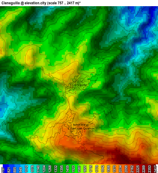 Cieneguilla elevation map