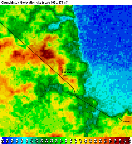 Chunchintok elevation map
