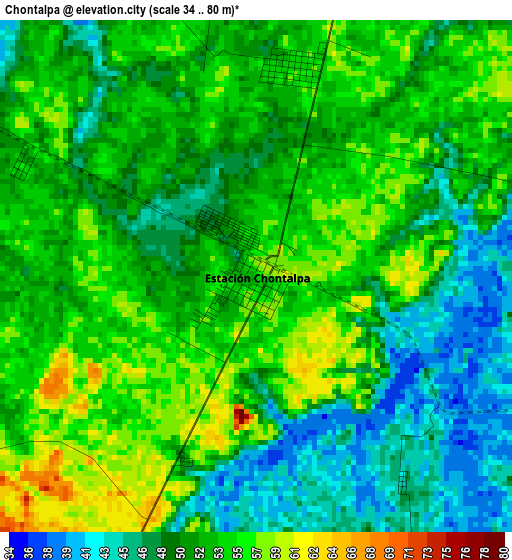 Chontalpa elevation map