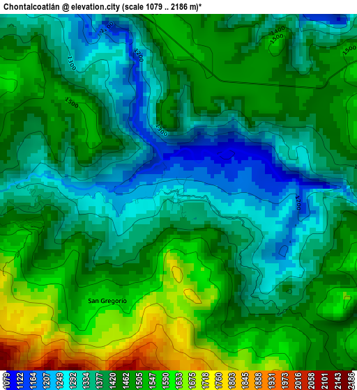 Chontalcoatlán elevation map