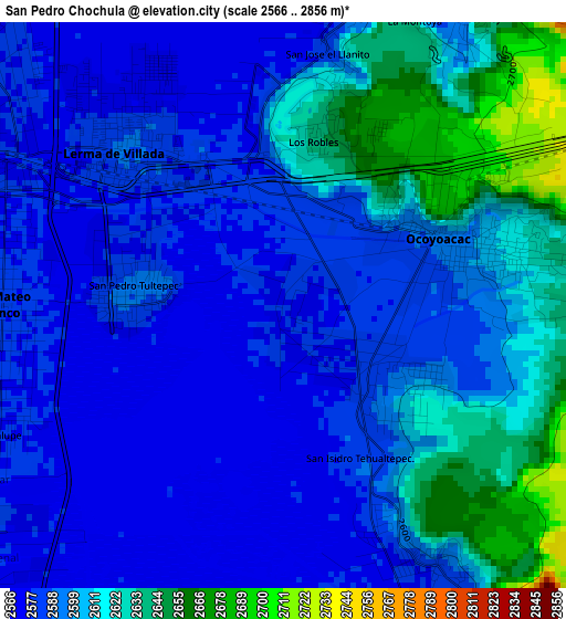 San Pedro Chochula elevation map