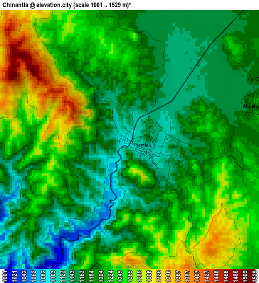 Chinantla elevation map