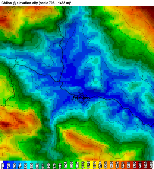 Chilón elevation map