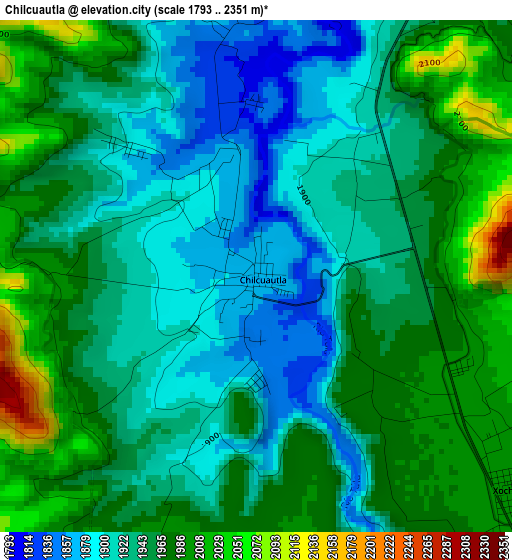 Chilcuautla elevation map