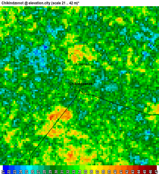 Chikindzonot elevation map