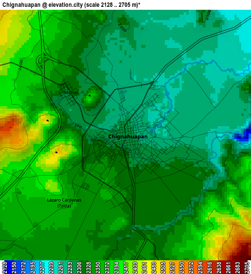Chignahuapan elevation map