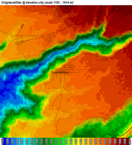 Chigmecatitlán elevation map