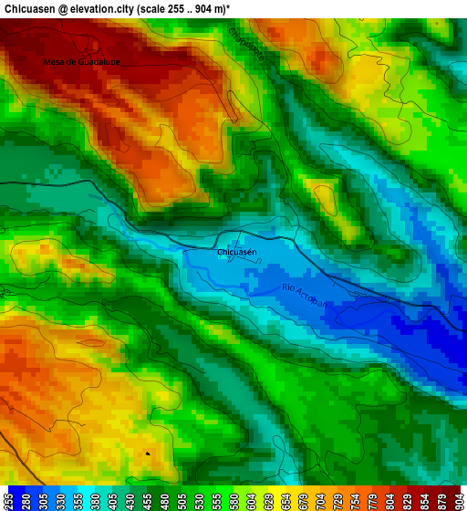Chicuasen elevation map