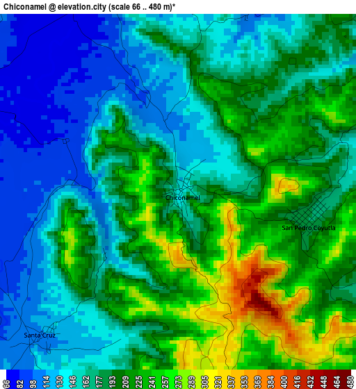 Chiconamel elevation map