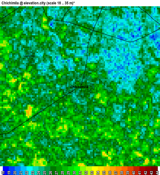 Chichimila elevation map