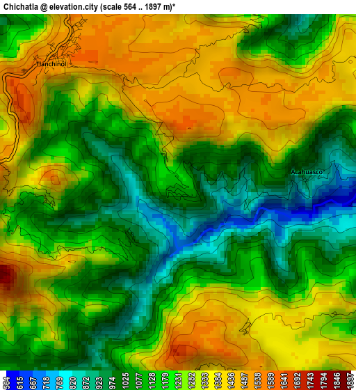 Chichatla elevation map