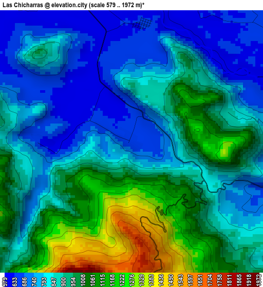 Las Chicharras elevation map