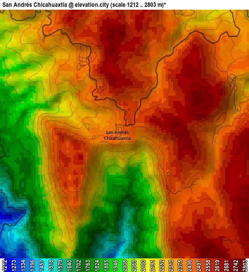 San Andrés Chicahuaxtla elevation map